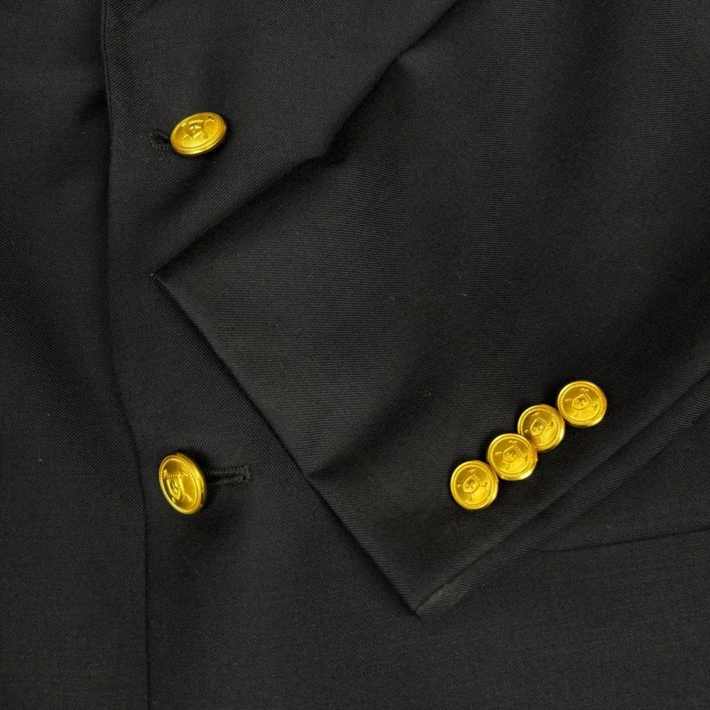 Ralph Lauren Men's Navy Wool‎ Blazer Gold Buttons Sport Coat Size 40L